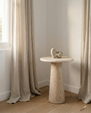 🪨 THALEA | Traverten Yan Sehpa