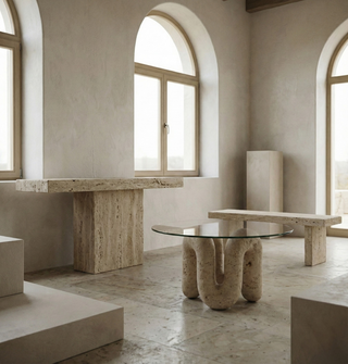 VITRA | Traverten Orta Sehpa