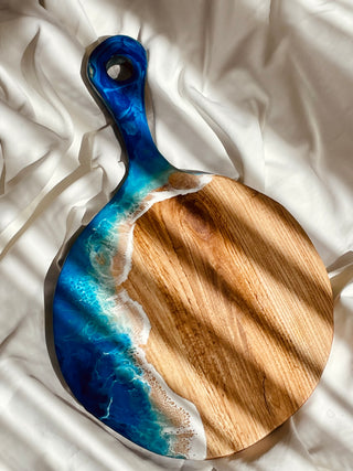 Saplı Dalga Desenli Ahşap Kesme Tahtası