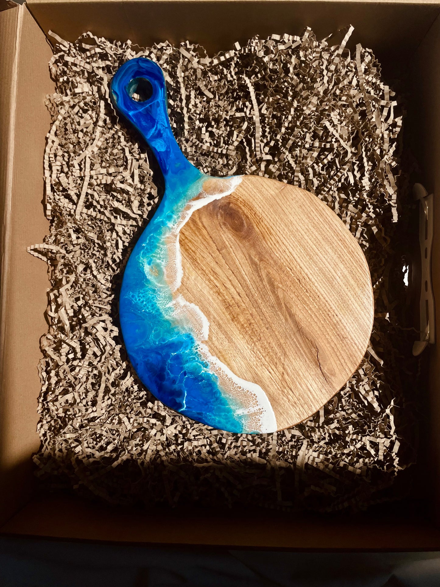 Saplı Dalga Desenli Ahşap Kesme Tahtası