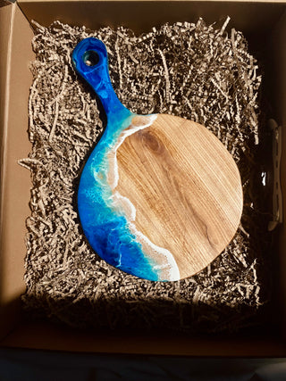 Saplı Dalga Desenli Ahşap Kesme Tahtası