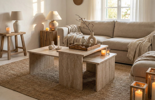 🪨 STRATA | Traverten Orta Sehpa