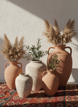 Akdeniz Ruhu El Yapımı Terracotta Amphora